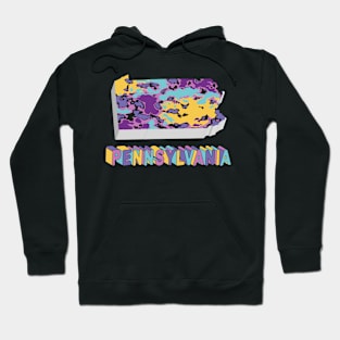 Pennsylvania State Map Art Hoodie